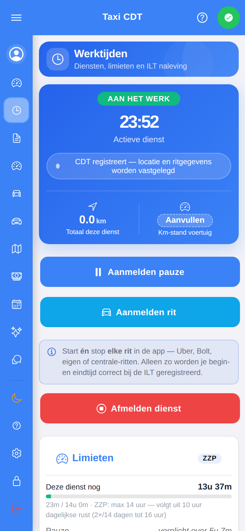 Eén tik: je dienst loopt